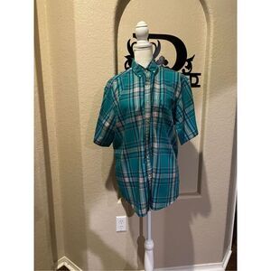 Mens Steeple Chase golf polo light weight, green and white - XL